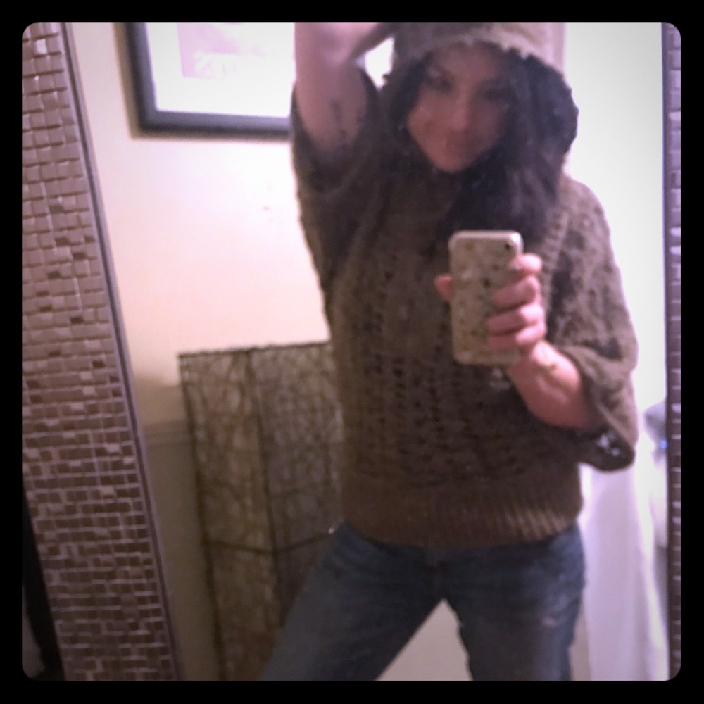 Free People crochet hooded sweater